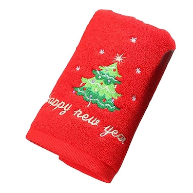 JAQ-P3HAND TOWEL CHRISTMAS30*30 RED