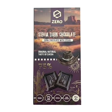 شوكولاتة دارك زيرو 75% محلاة بالستيفيا - 85 جم