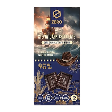 Zero Stevia Dark Chocolate  95% - 85 gm