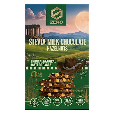 Zero Stevia Milk Chocolate with Hazelnuts - 85 gm