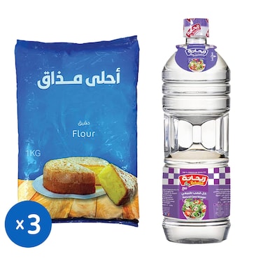 دقيق أحلى مذاق - 3 أكياس + زجاجة خل ريحانة