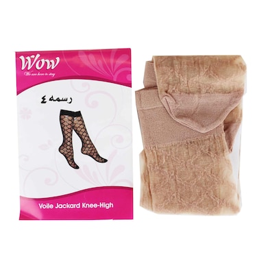 WOW SOCKS VOILE JACQUARD BEIGE 4