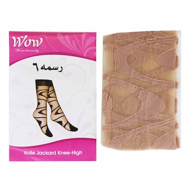 WOW SOCKS VOILE JACQUARD BEIGE 6