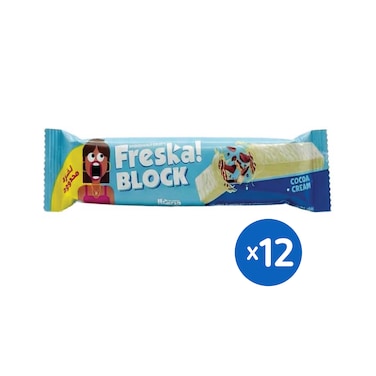 ويفر فرسكا بلوك بكريمة الكاكاو - 12 قطعة