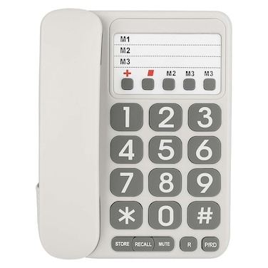 تليفون أرضي العدل تك مع خاصية عرض هوية المتصل - أبيض - 114BE