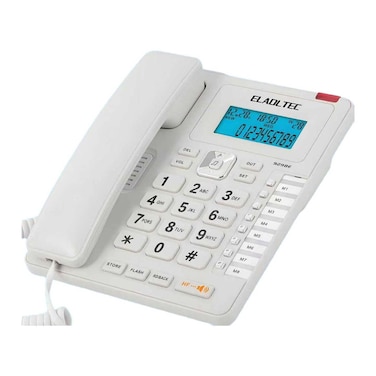 El Adl Tec Wired Desk Phone with Caller ID - White - 929BE