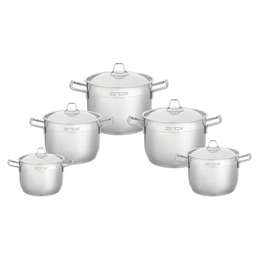 طقم حلل زينوكس برايم ستانلس ستيل - 10 قطع - فضى