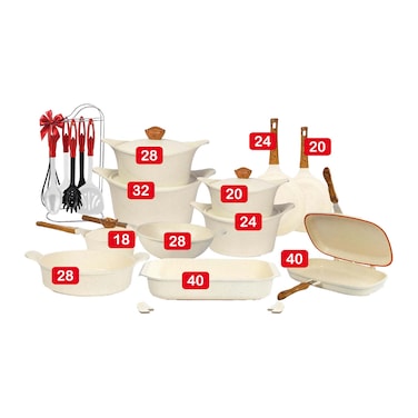 طقم حلل جلوري جرانيت - 27 قطعة