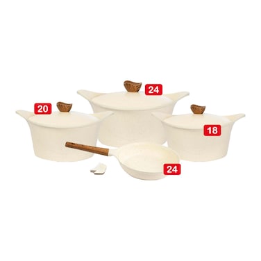 طقم حلل جلوري برايم جرانيت - 9 قطع