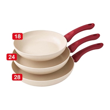 طقم مقلاة جلوري - 18-24-28 سم