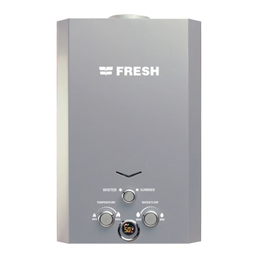 سخان مياة غاز فريش سبا 6 لتر ديجيتال - رمادي