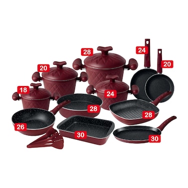 طقم حلل جرانيت وان هاندرد اونيكس - 20 قطعة