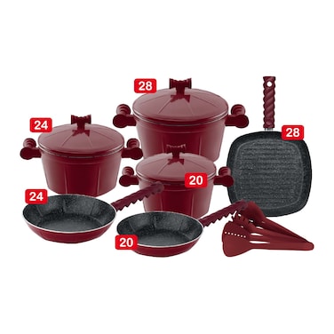 طقم حلل جرانيت وان هاندرد أوكتاجون - 14 قطعة