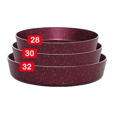 طقم صواني فرن جلوري جرانيت - 3 قطع - مقاس 28-30-32