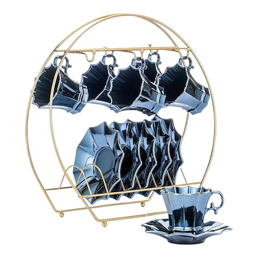 Lotus Coffee Cup Set - 12 Cups with Stand