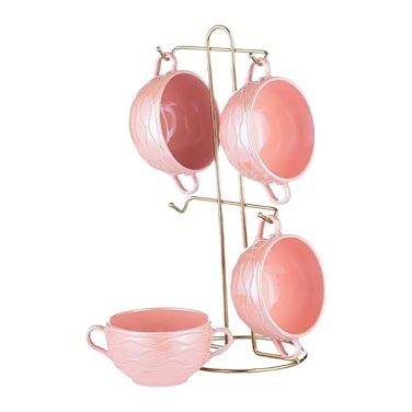 طقم مجات شوربة لوتس - 4 مجات مع حامل - 2051