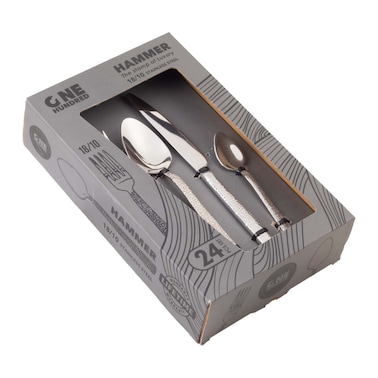 طقم أدوات مائدة وان هاندرد - 24 قطعة