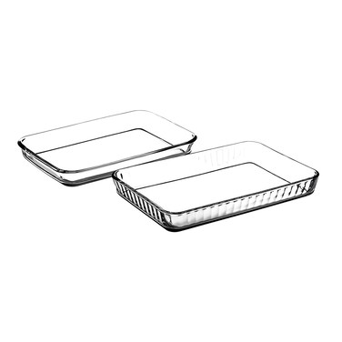 بوركام طقم طواجن فرن مستطيلة - قطعتين