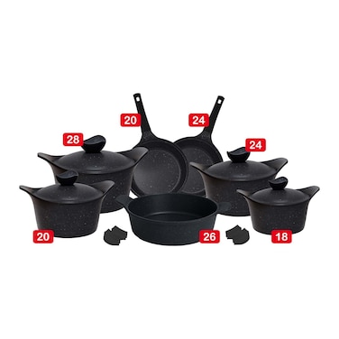 طقم حلل إم هوم جرانيت - 15 قطعة