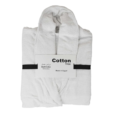 برنس حمام قطن كوتون تري - أبيض - لارج