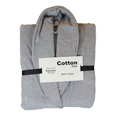 Cotton Tree Cotton Bathrobe - Gray - Medium
