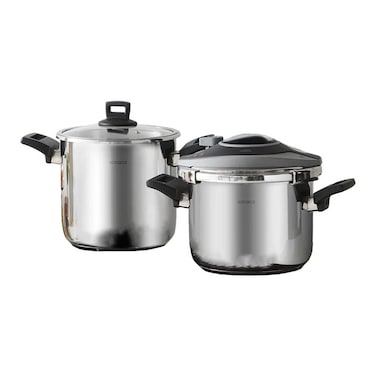 طقم حلل ضغط كاراجا - 6/8 لتر - أسود