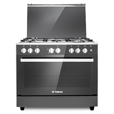 بوتاجاز غاز فريش روك زجاج 90 سم 5 شعلة - أسود - 21934