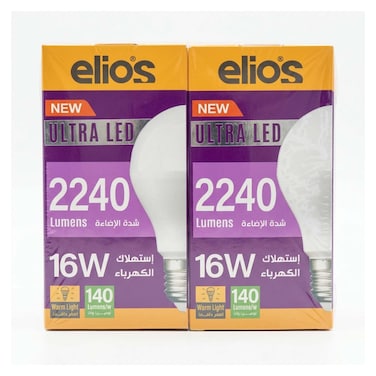 Elios Ultra LED 16W Light Bulbs - Warm - Pack of 2