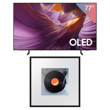&lrm;Samsung 77-inch 4K UHD OLED Vision Ai Smart TV - S85F + Samsung Music Frame Smart Speaker with Dolby Atmos Audio - LS60D