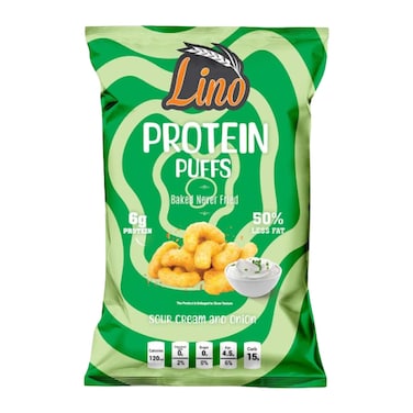 Lino Snacks Protein Puffs with Sour Cream and Onion - 30 gm
