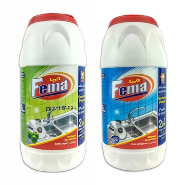 مسحوق منظف للاطباق فما برائحة التفاح - 470 جرام + منظف للاطباق بالكلور - 470 جرام