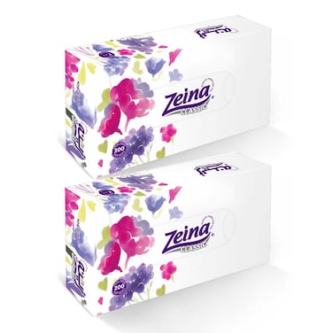 مناديل الوجه زينة - 200 منديل - عبوتين