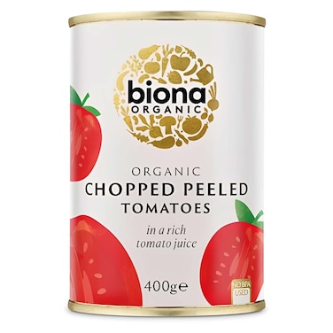 طماطم بيونا العضوية المقشرة والمقطعة - 400 جرام