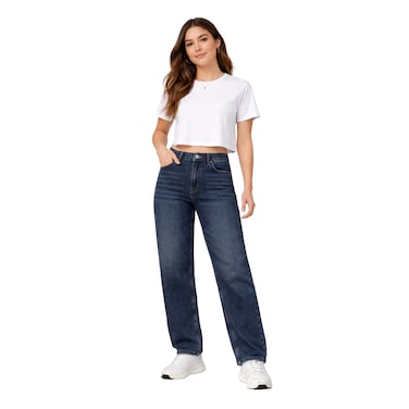 LC WOMEN DENIM PANT BARREL D-BLUE34