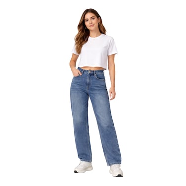 LC WOMEN DENIM PANT BARREL L-BLUE40