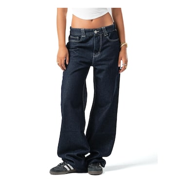 LC WOMEN DENIM PANT STRAIGHT BLUE42