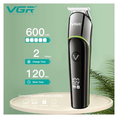 Vgr Multi-purpose Digital Beard And Hair Trimmer - Green - V-291