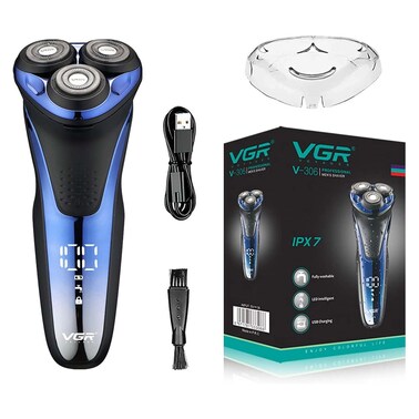 Vgr Digital Electric Shaver  - Blue - V-306