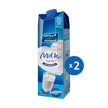 Almarai Skimmed Milk - 1 Liter - 2 Pieces