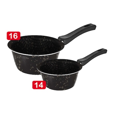 طقم أواني طهي تروفال - أسود - قطعتان - 14-16 سم