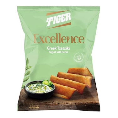 شرائح بطاطس تايجر اكسلانس بطعم الزبادي والأعشاب