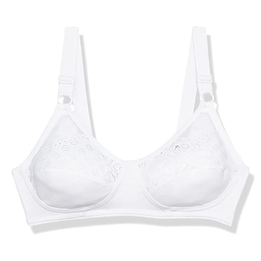Lasso Cotton Lace Bra - White - B8
