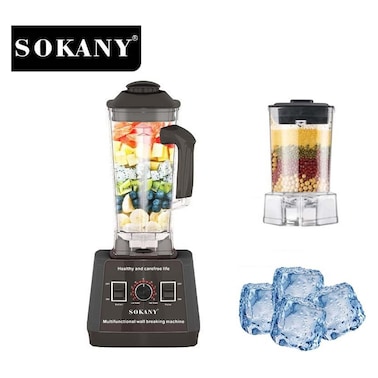 Sokany Countertop Blender 5000 Watt 2.5 Liter with Mill - Black - SK- 666