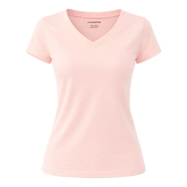 LC S26 WOMEN T-SHIRT V NECK PINK M