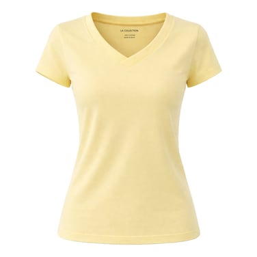 LC S26 WOMEN T-SHIRT V NECK YELOWXL