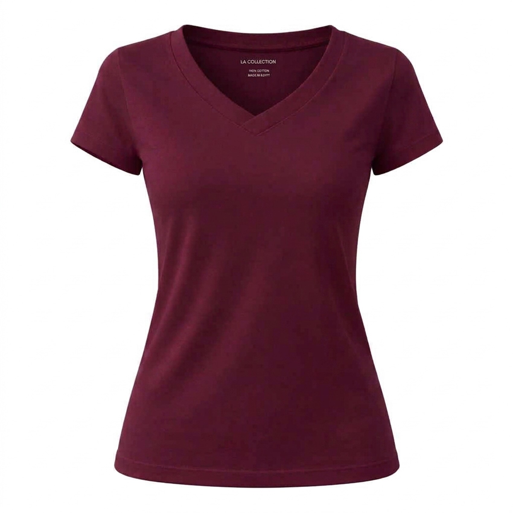 Buy La Collection V Neck Women T-shirt - Size L - Burgundy Online ...