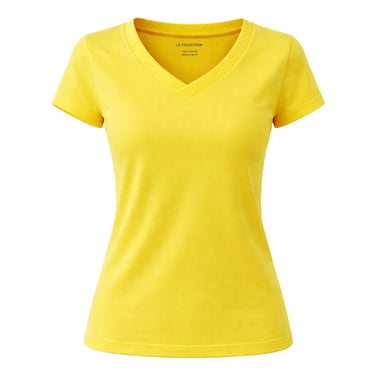LC S26 WOMEN T-SHIRT V NECK GOLD XL