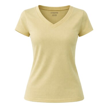 LC S26 WOMEN T-SHIRT V NECK BEGE XL