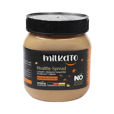 Milkato Healthy Spread Extra Nuts Gold Hazelnut Cream - 375 gm