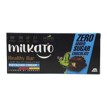 Milkato Healthy Chocolate Bar with Pistachio Cream - 90gm